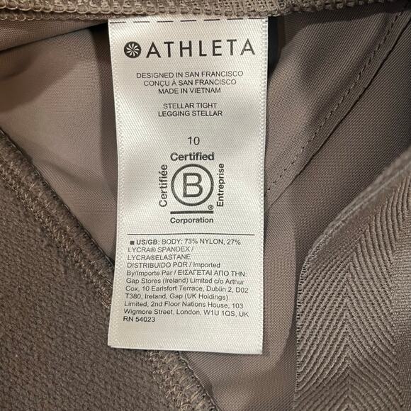 ATHLETA | Stellar Tight Legging Zip Ankle Skinny Pants Taupe Size 10 - Picture 5 of 9
